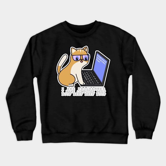 Programmer Cat Crewneck Sweatshirt by X-TrashPanda